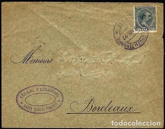 Sellos: CARTA EDIFIL 221 STA CRUZ DE TENERIFE CORREO MARITIMO