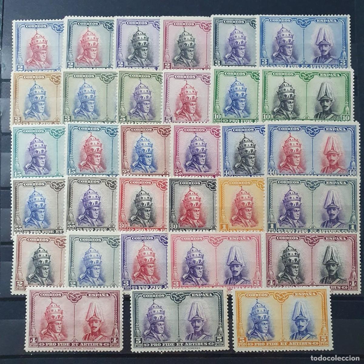 Sellos: SERIE COMPLETA EDIFIL 402 A 433 */** PRO CATACUMBAS ESPA&Ntilde;A 1928