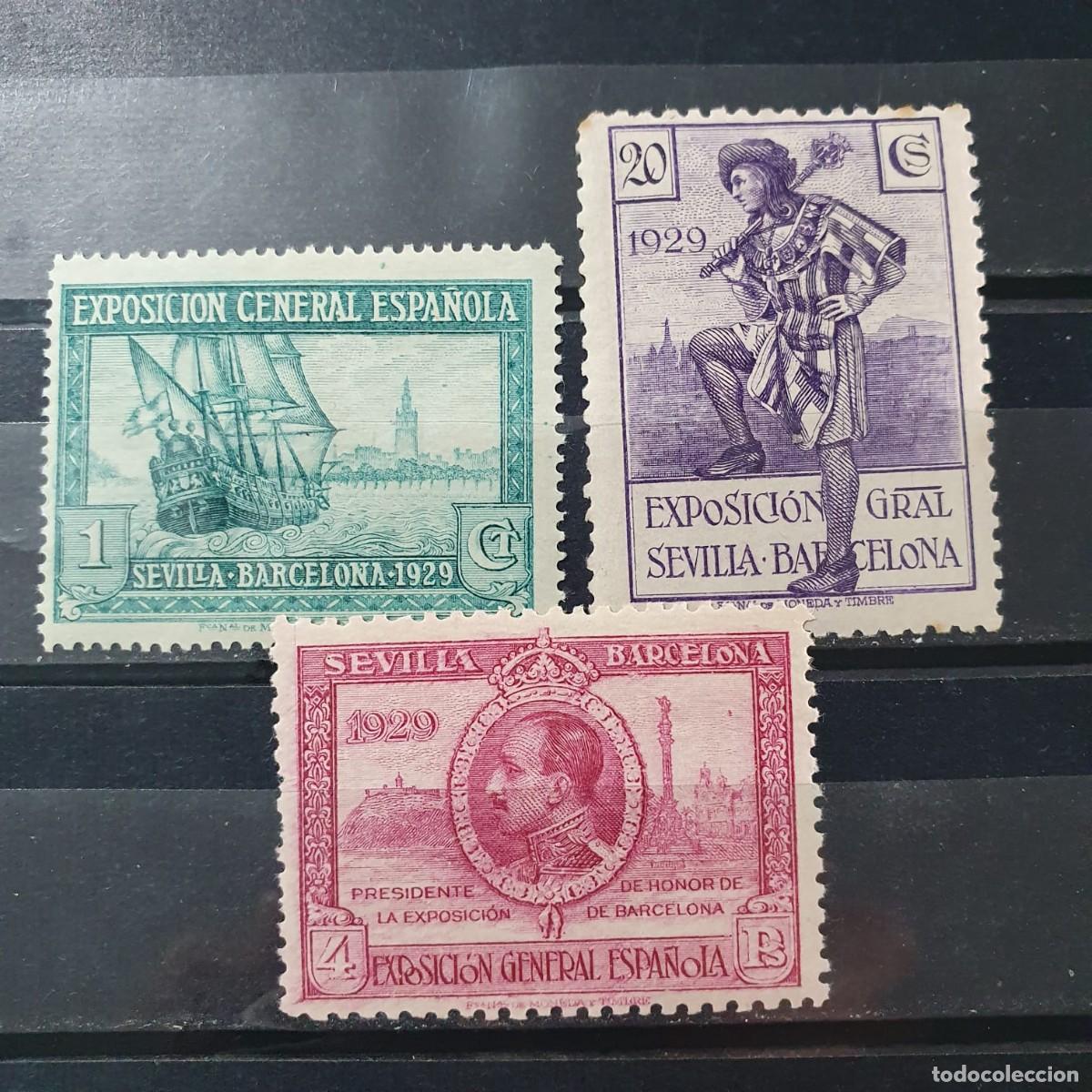 Timbres: LOTE SELLOS NUEVOS */** EXPO SEVILLA BARCELONA ESPA&Ntilde;A 1929