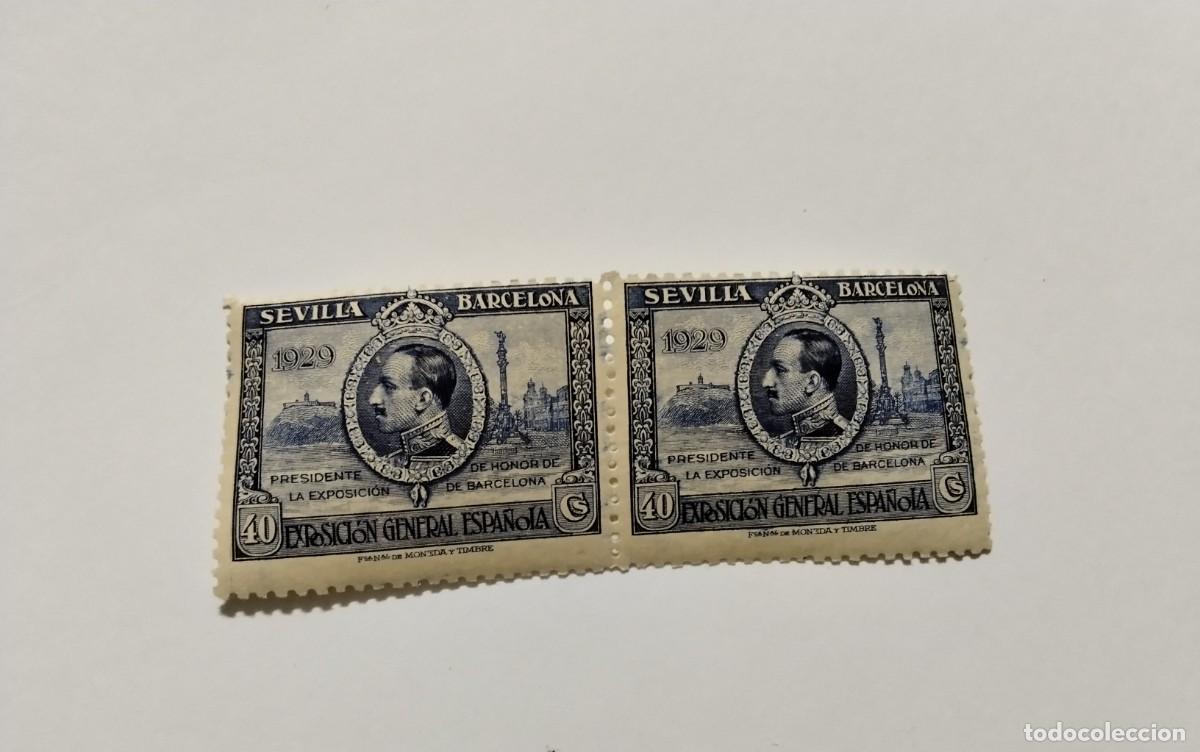 Sellos: ESPA&Ntilde;A - 1929 - ALFONSO XIII - EDIFIL 443 - PAREJA - MNH** - NUEVOS