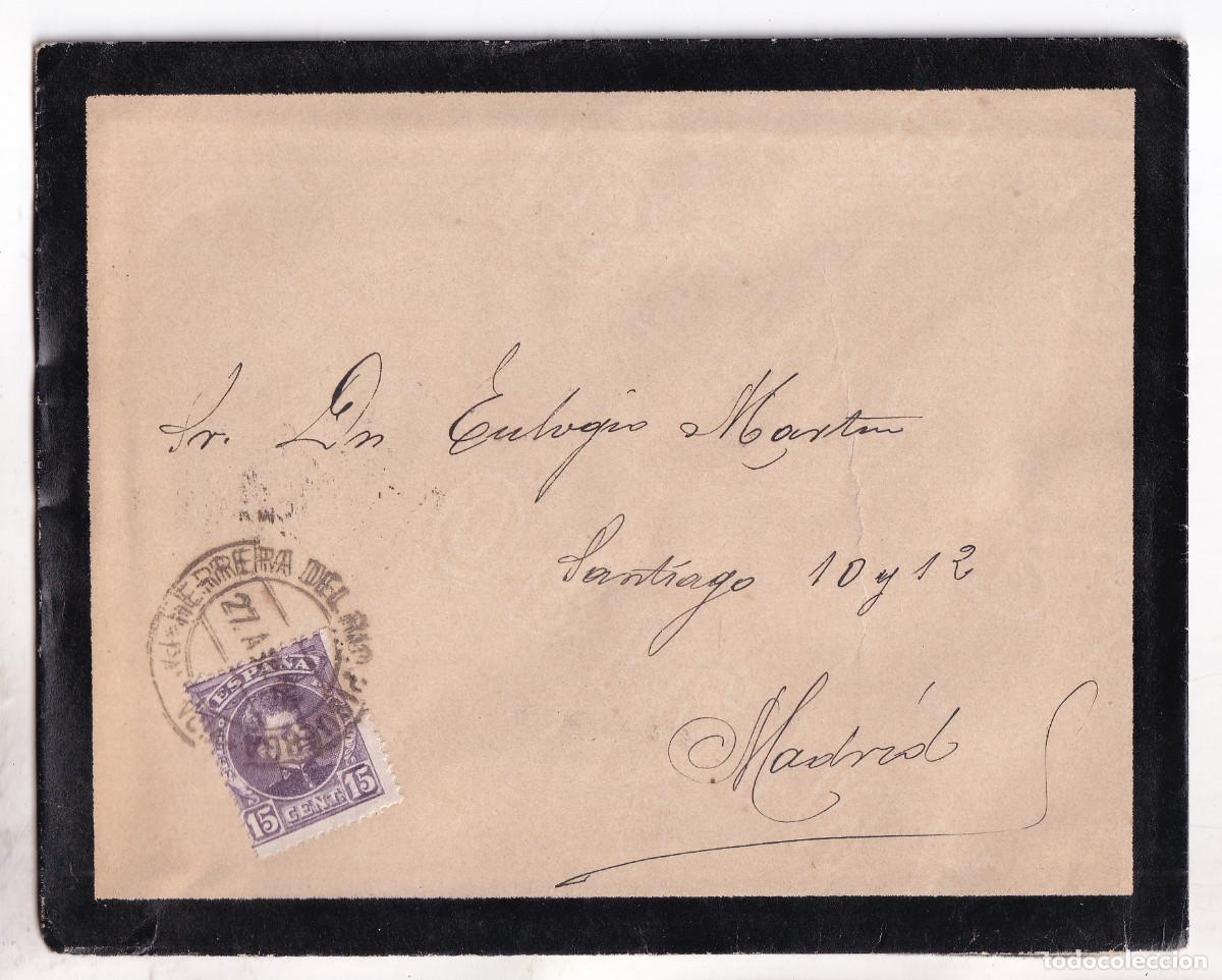Sellos: SOBRE CON LA CARTA. HERRERA DEL R&Iacute;O PISUERGA. PALENCIA. 1904.