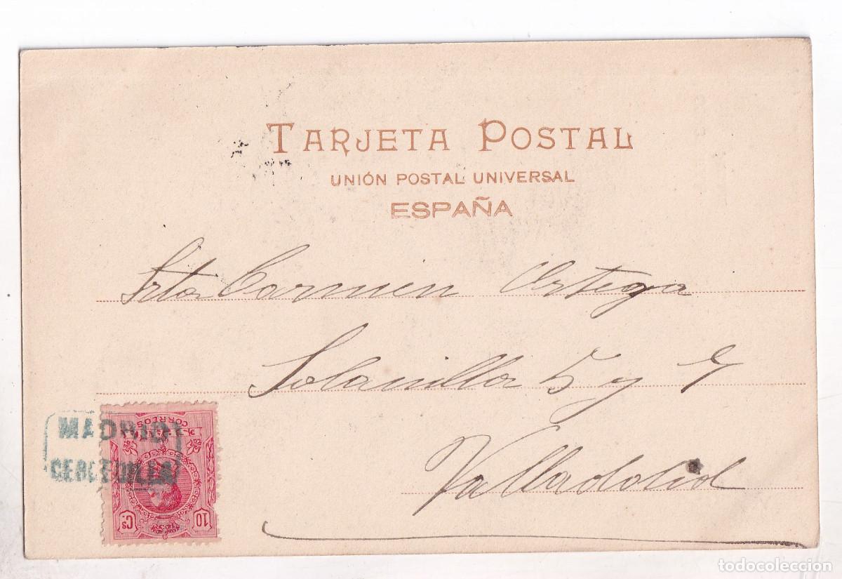 Sellos: POSTAL. CERCEDILLA. MADRID. A VALLADOLID. 1914. CARTER&Iacute;A EN AZUL DE LUJO