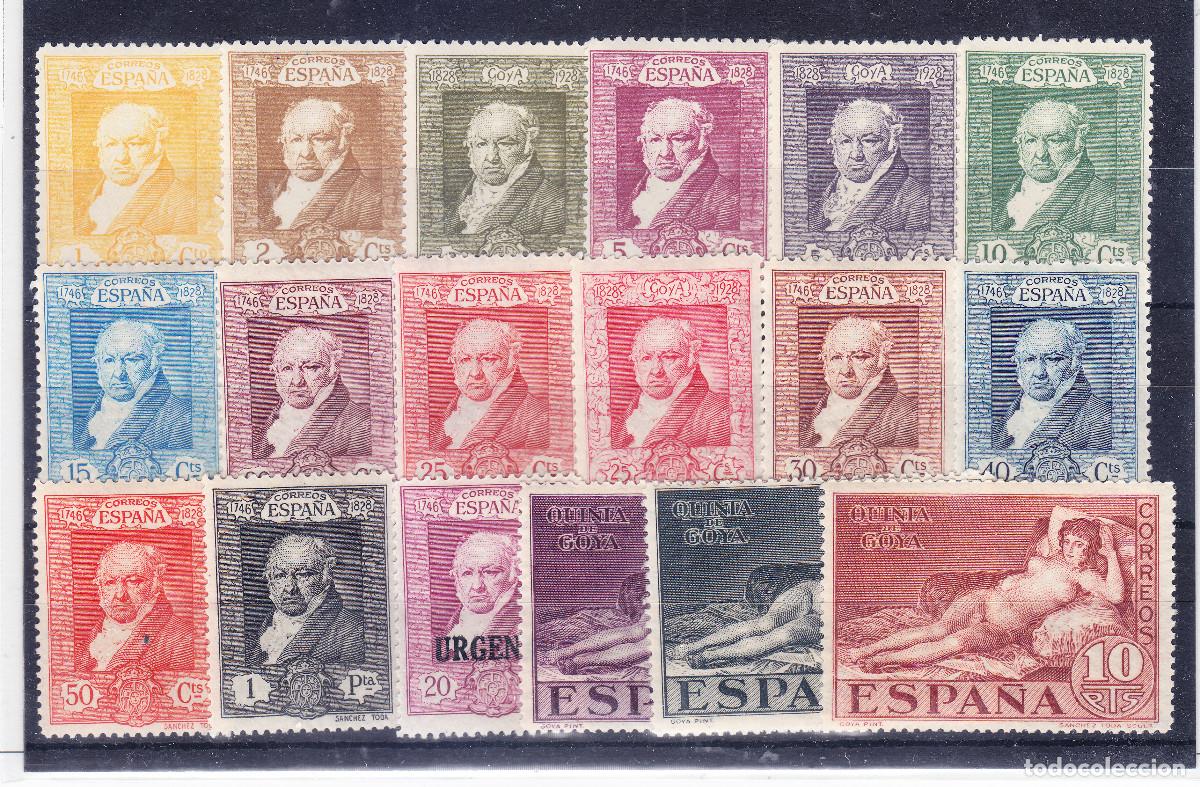Stamps: **499/516 serie CTA. QUINTA DE GOYA 1930 NUEVA SIN CHARNELA - CENTRADO LUJO