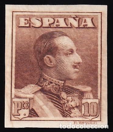 Francobolli: ESPA&Ntilde;A, 1922-1930 EDIFIL N&ordm; 323s /*/, 10 pts. casta&ntilde;o amarillento, [SIN DENTAR.]
