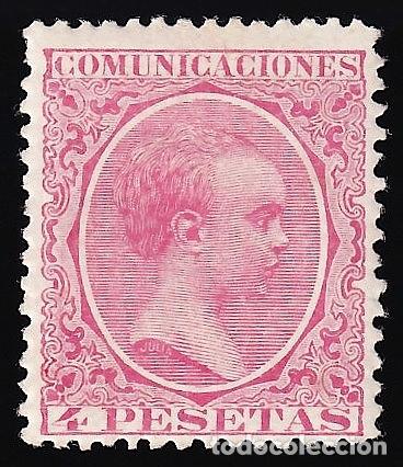Timbres: ESPA&Ntilde;A, 1889-1901 EDIFIL N&ordm; 227 /*/, 4 pts rosa.