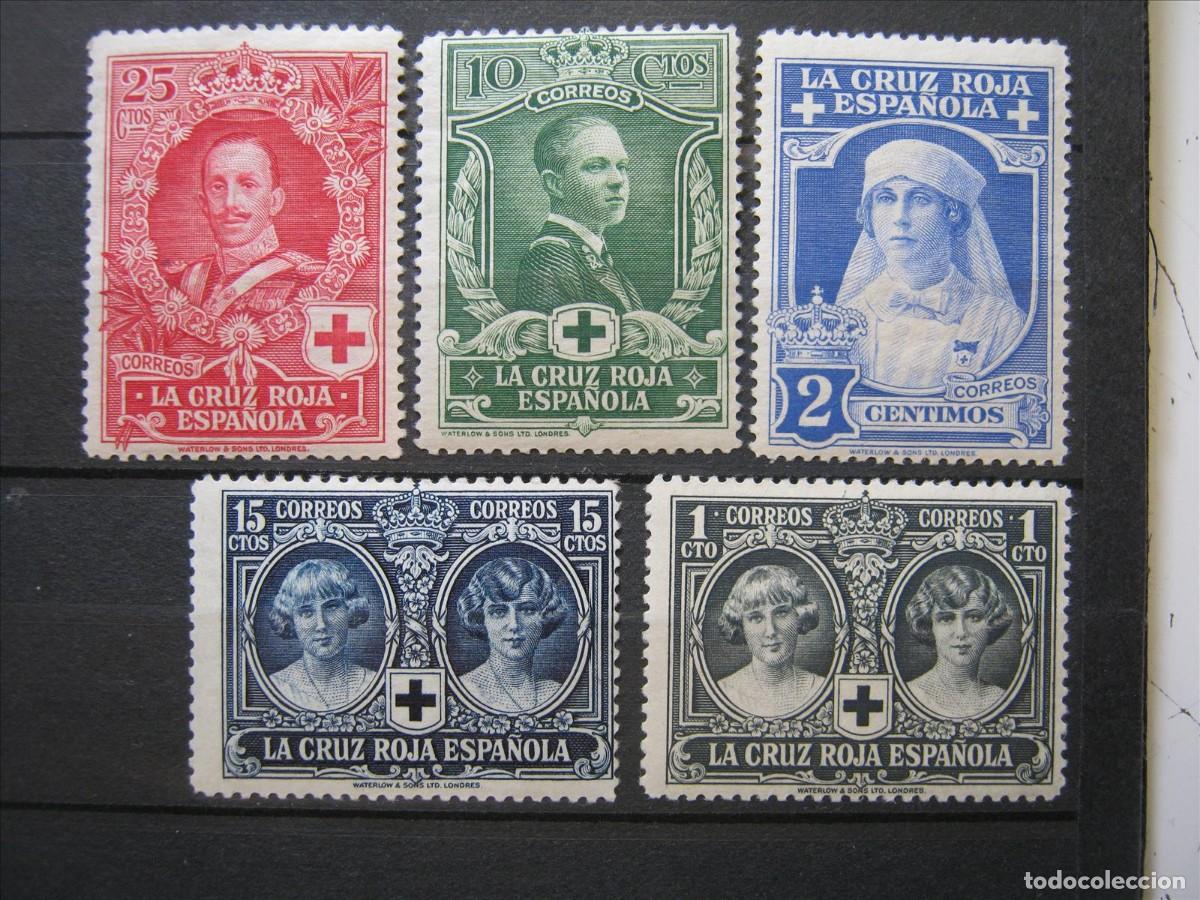 Timbres: ALFONSO XIII CRUZ ROJA LOTE VLH*, MNH** Y LH* LUJO.