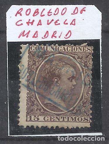 Sellos: ALFONSO XIII PELON CARTERIA ROBLEDO DE CHAVELA MADRID