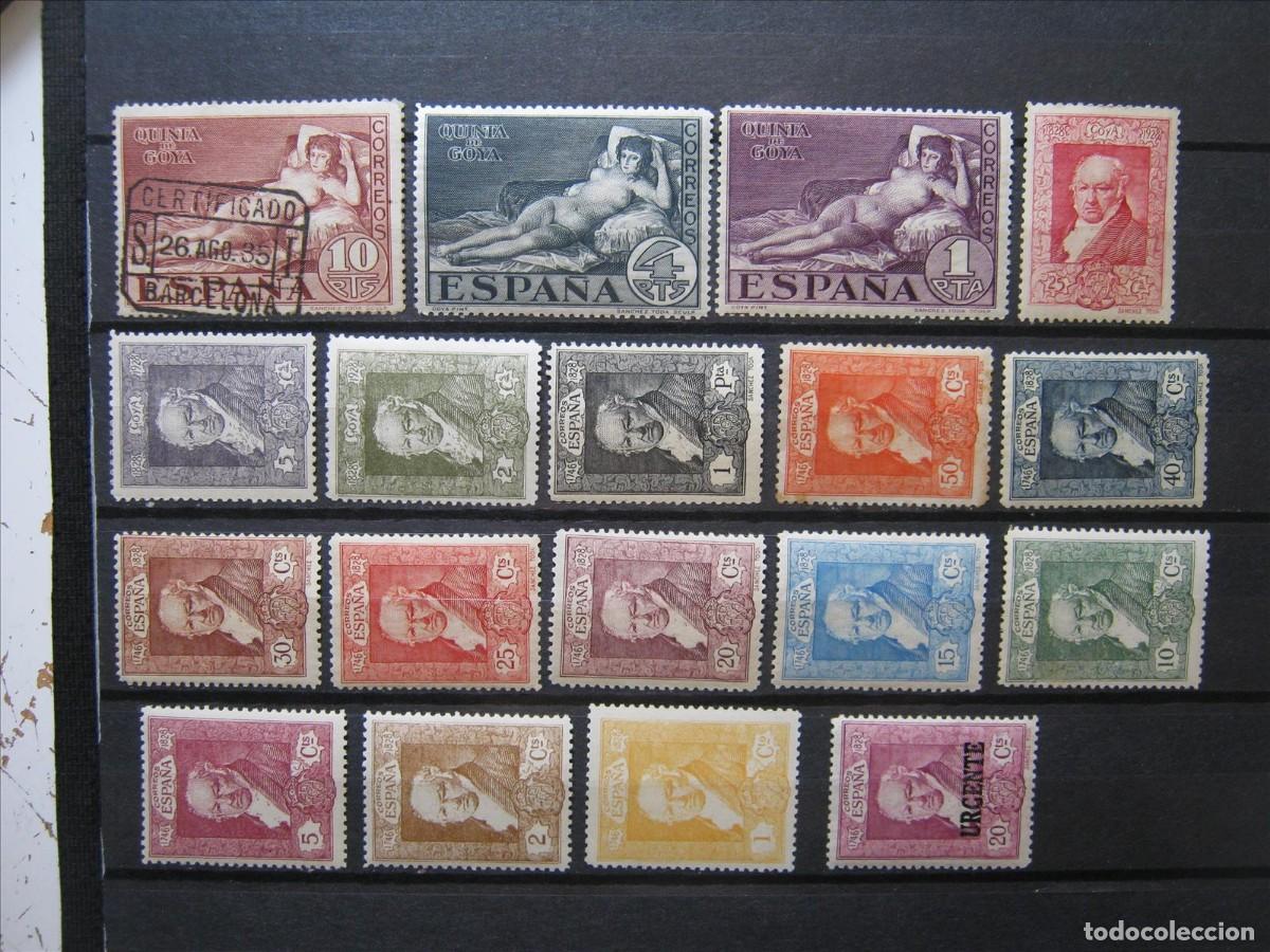 Briefmarken: ALFONSO XIII GOYA SERIE EDIFIL 499/515 MNH** CON EL 515 USADO LUJO.