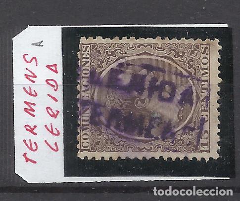 Sellos: ALFONSO XIII PELON CARTERIA TERMENS LLEIDA LERIDA TINTA AZUL