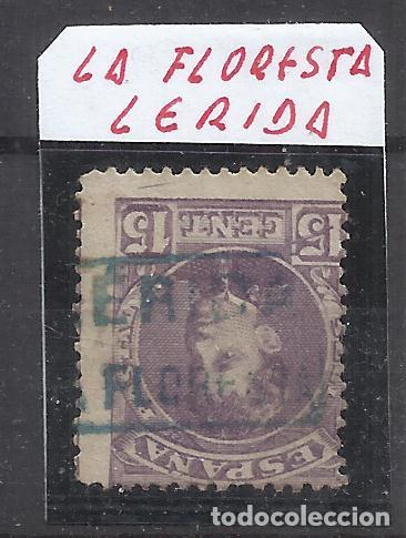 Sellos: ALFONSO XIII CADETE CARTERIA LA FLORESTA LLEIDA LERIDA TINTA AZUL