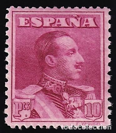 Timbres: ESPA&Ntilde;A, 1922 EDIFIL N&ordm; 323ec /**/, 10 pts. carm&iacute;n, [ERROR DE COLOR / SIN FIJASELLOS.]