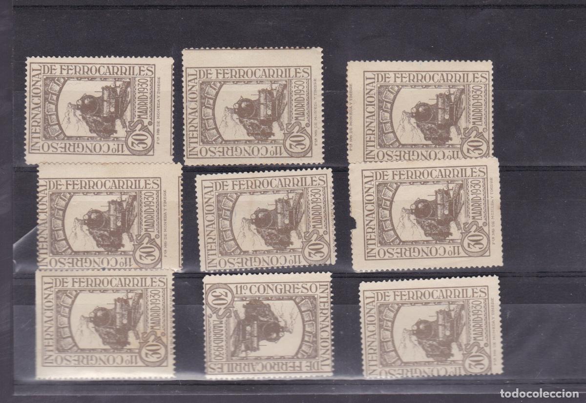 Francobolli: FC4-43- FERROCARRILES 1930 x 9 Sellos Nuevos **/(*) VARIEDAD DENTADO
