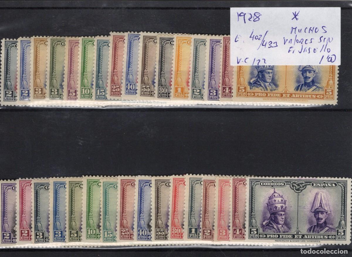 Francobolli: PC969 Sellos Espa&ntilde;a a&ntilde;o 1928 EDIFIL 402/433* sellos originales en NUEVO v.c. 122 &euro;