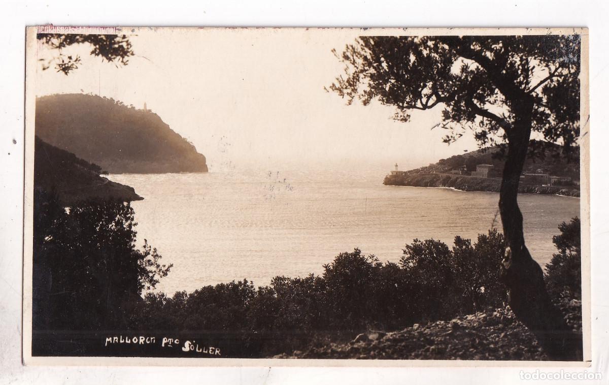Sellos: POSTAL FOTOGR&Aacute;FICA. SOLLER. 1929. BUZ&Oacute;N ALHAMBRA. VAPOR CORREO BALEARES. ASUIZA