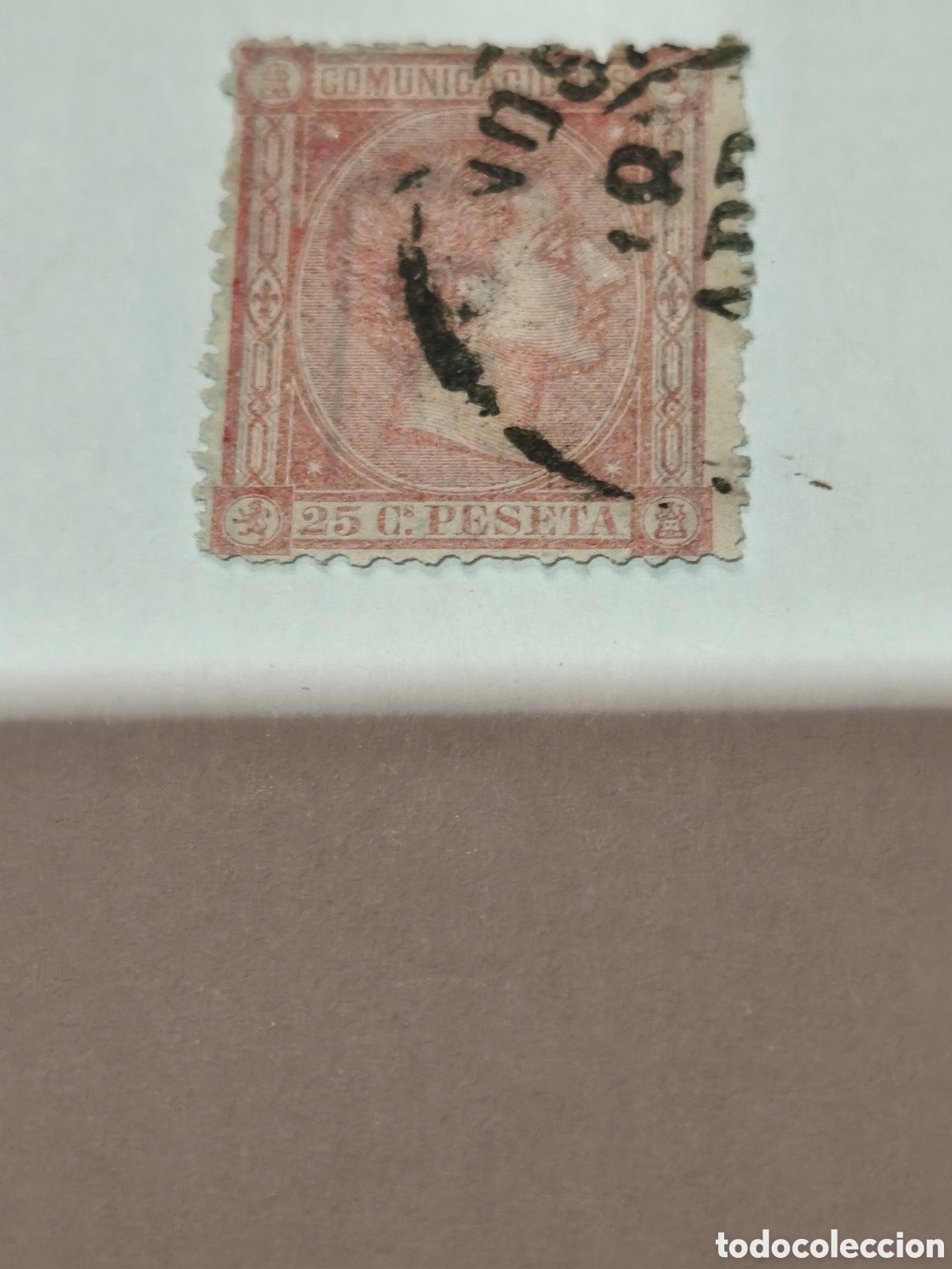 Sellos: Sello cl&aacute;sico de Espa&ntilde;a n 166 usado fechador ,25 cts rosa ver imagenes