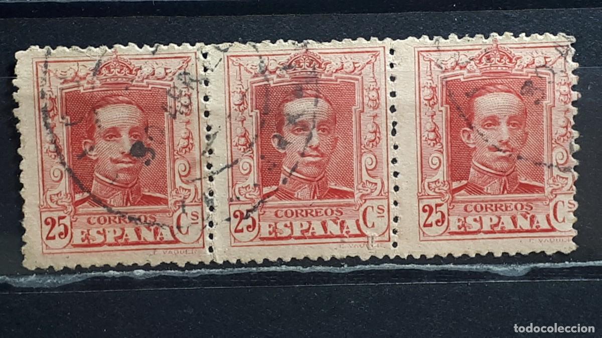 Sellos: ESPA&Ntilde;A. A&Ntilde;O 1922. &deg;. Edifil, 317. TIRA DE 3.