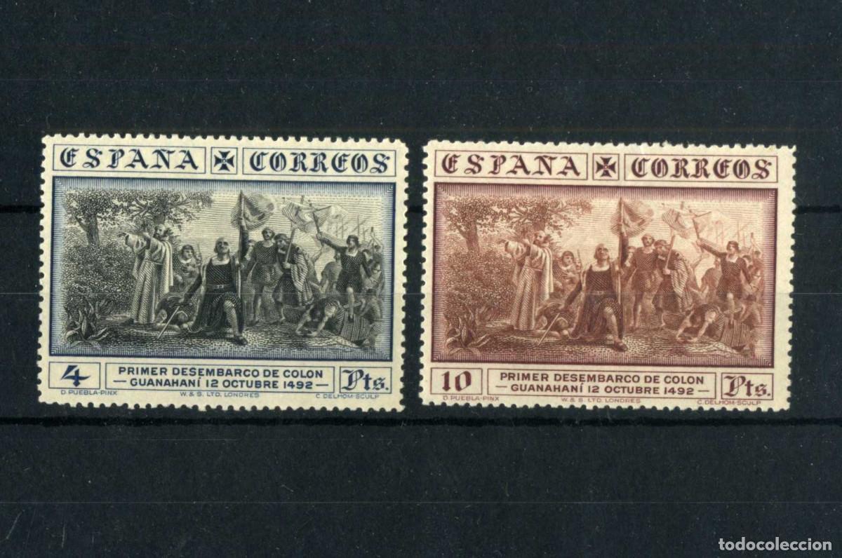 Francobolli: XS- Descubrimiento de Am&eacute;rica 1930 4 y 10 Pesetas Ed. 544 y 545 MH*