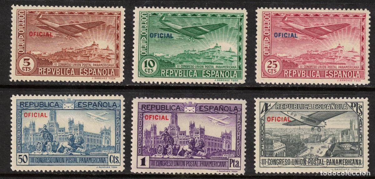 Sellos: ESPA&Ntilde;A UNION POSTAL PANAMERICANA * 630/635 OFICIAL - A&Ntilde;O 1931 - MH