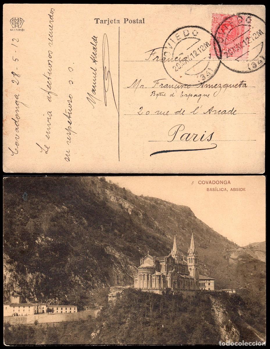 Sellos: Asturias - Edi o TP 269 - Postal &rdquo;Covadonga&rdquo; fechda Covadonga Mat &rdquo;Oviedo 28/5/12&rdquo;