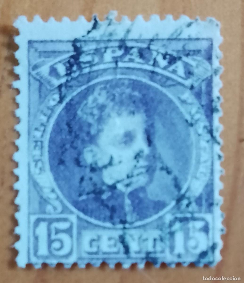 Sellos: A&Ntilde;O 1901-05 - EDIFIL 245 - 15 C&Eacute;NT. - ALFONSO XIII - CON N&Uacute;MERO AL DORSO