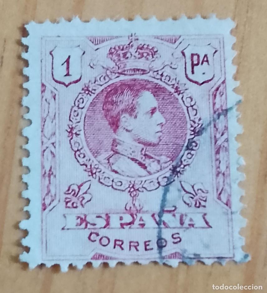 Sellos: A&Ntilde;O 1909-22 - EDIFIL 278 - 1 PA. - ALFONSO XIII - CON N&Uacute;MERO AL DORSO