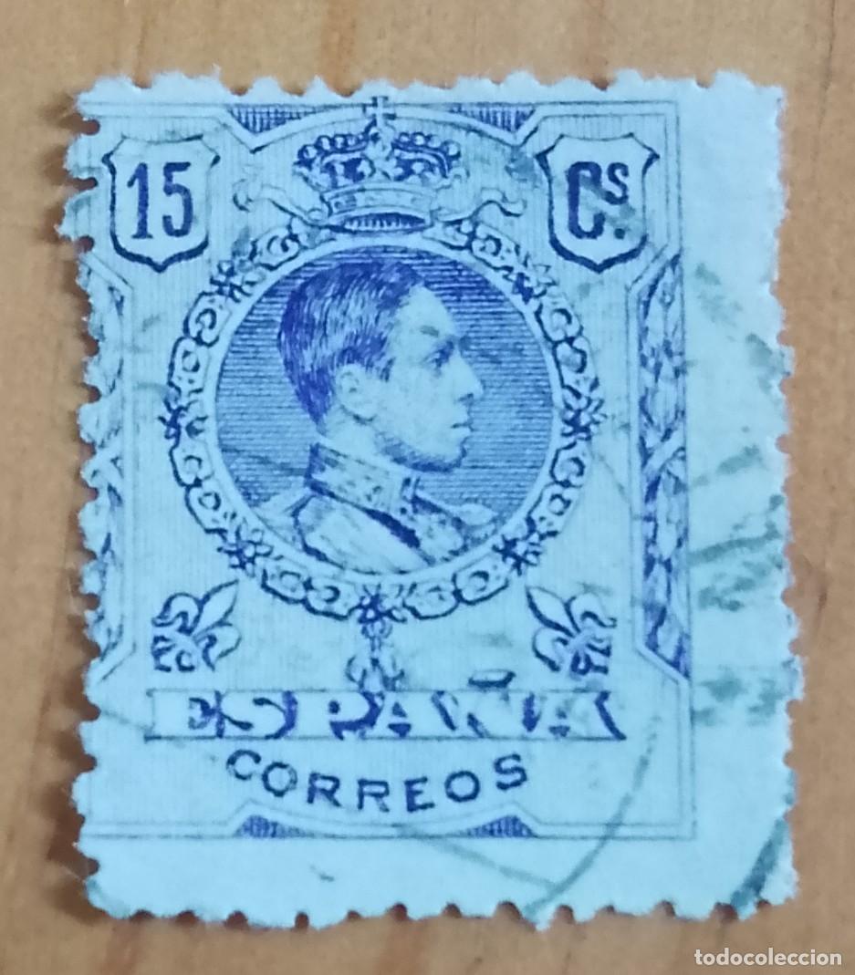 Sellos: A&Ntilde;O 1909-22 - EDIFIL 270 - 15 CS.. - ALFONSO XIII - CON N&Uacute;MERO AL DORSO