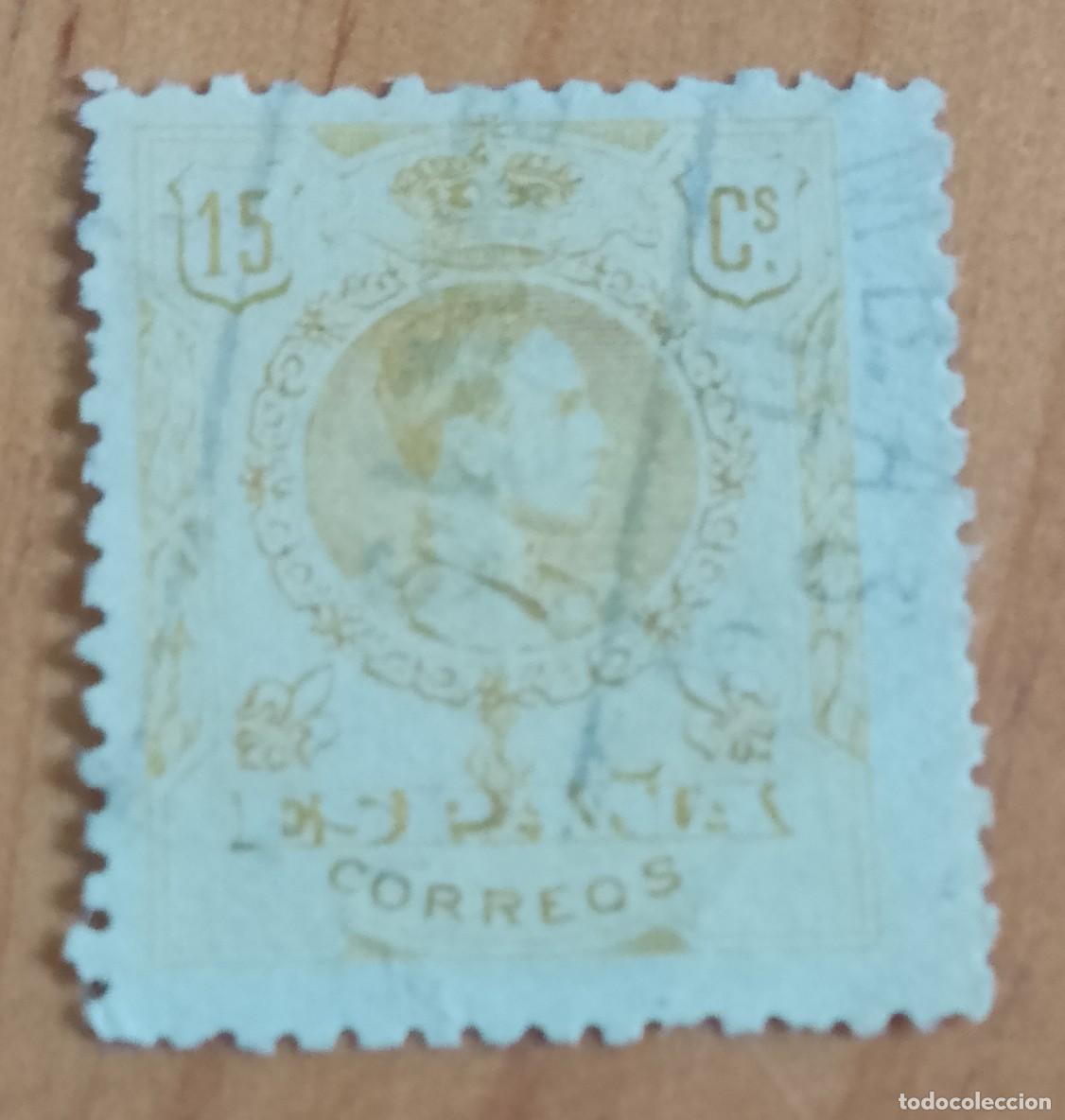 Sellos: A&Ntilde;O 1909-22 - EDIFIL 271 - 15 CS.. - ALFONSO XIII - CON N&Uacute;MERO ROJO AL DORSO