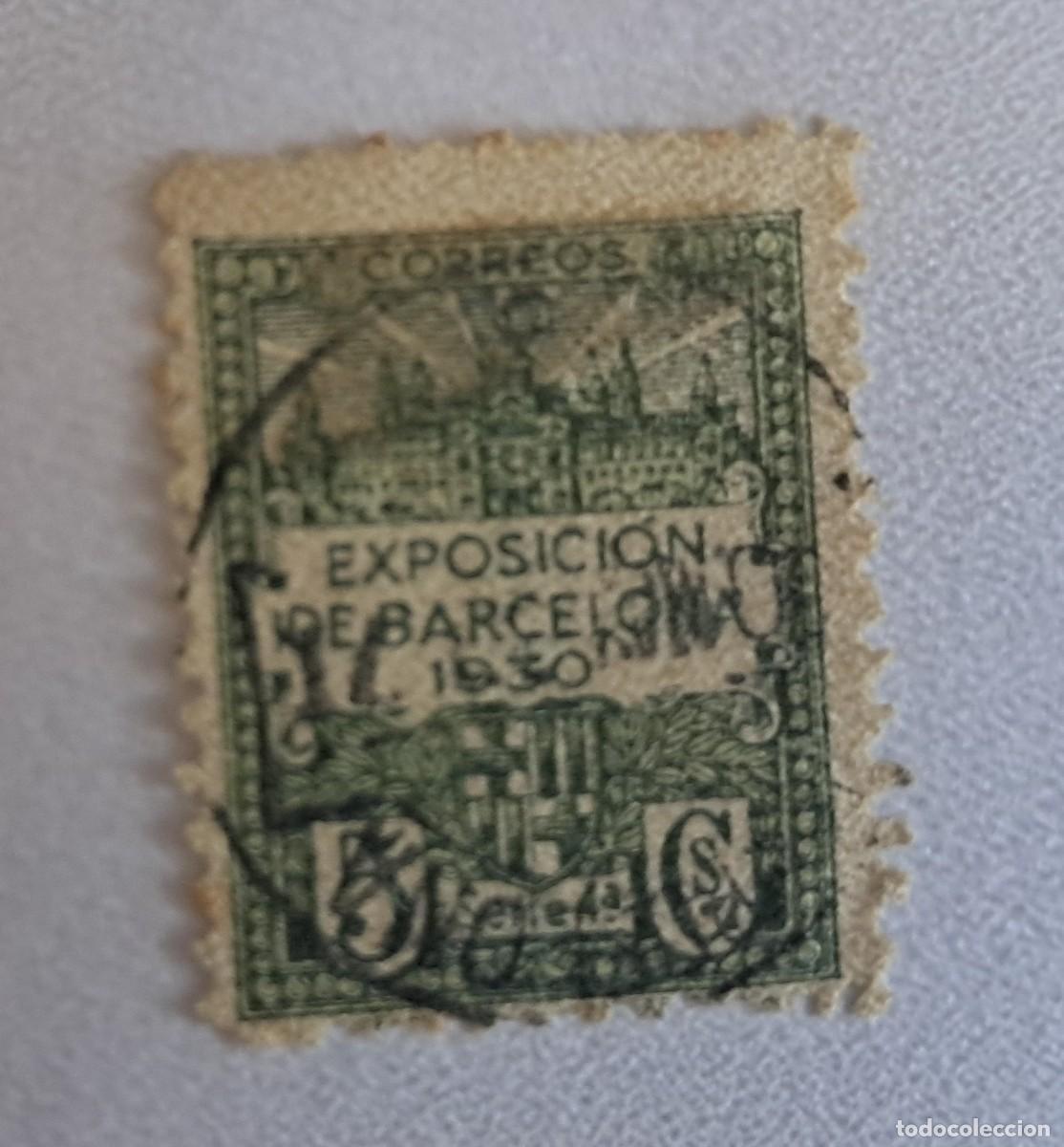 Sellos: sello de Espa&ntilde;a usado, Exposici&oacute;n de Barcelona 1930, 5 ctos. serie 4&ordf;.