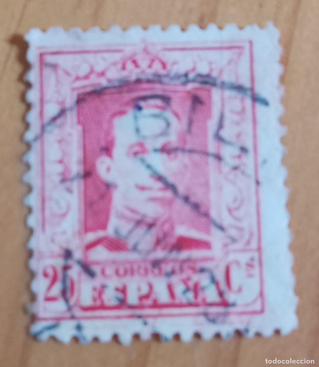 Sellos: A&Ntilde;O 1922-30 - EDIFIL 317 - 25 C. ROJO - ALFONSO XIII - CON N&Uacute;MERO AL DORSO