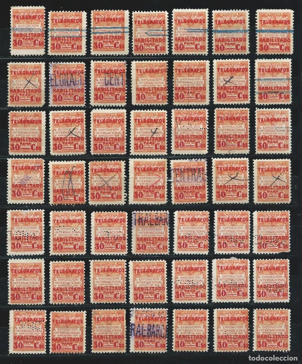 Sellos: lote 110 sellos Barcelona telegrafos a&ntilde;o 1930 habilitado 30 centimos numerados y diferentes tama&ntilde;os