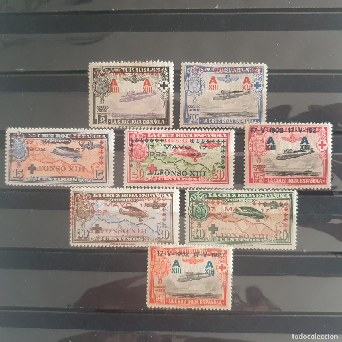 Sellos: EDIFIL 363 A 370 */** CRUZ ROJA ESPA&Ntilde;A 1927