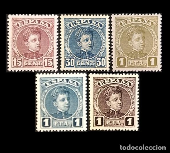 Sellos: Edifil NE11-15 MNH Alfonso XIII Espa&ntilde;a 1901-1905 sin fijasellos serie completa