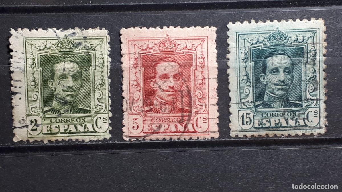 Sellos: ESPA&Ntilde;A. A&Ntilde;O 1922. &deg;. EDIFIL 310, 312, 315