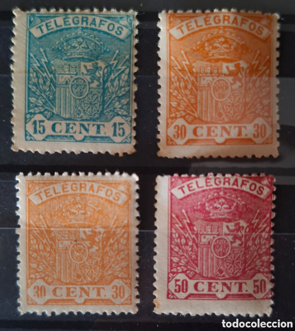 Sellos: Espa&ntilde;a 4 sellos Telegrafos Nuevos** MNH