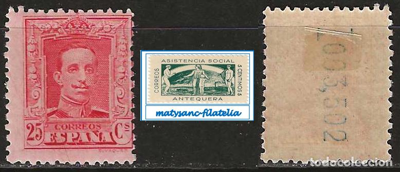 Sellos: ESPA&Ntilde;A 1922-1930. EDIFIL 317 VALOR DE 25 C &rdquo;ALFONSO XIII. TIPO VAQUER&rdquo;. VER DESCRIPCI&Oacute;N.