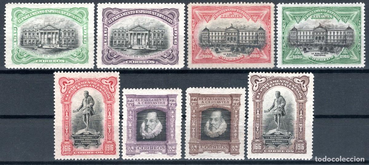 Sellos: EDIFIL FR11-FR18 III CENTENARIO DE LA MUERTE DE CERVANTES 1916 (SERIE COMPLETA). MH * (SALIDA: 0,01)