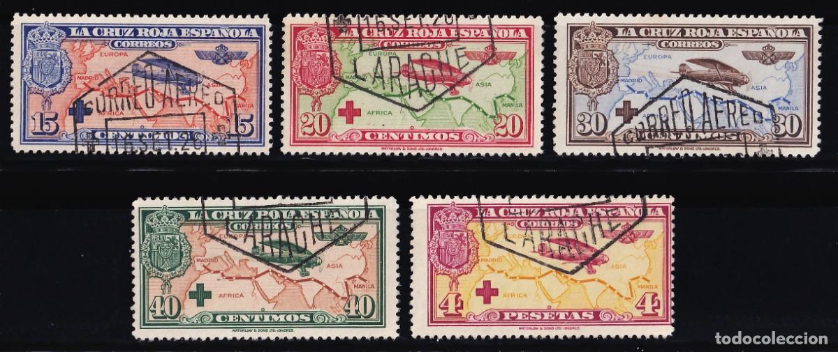 Sellos: ESPA&Ntilde;A, 1926 EDIFIL N&ordm; 341, 342, 344, 345, 348, [Mat. Correo A&eacute;reo Larache.)