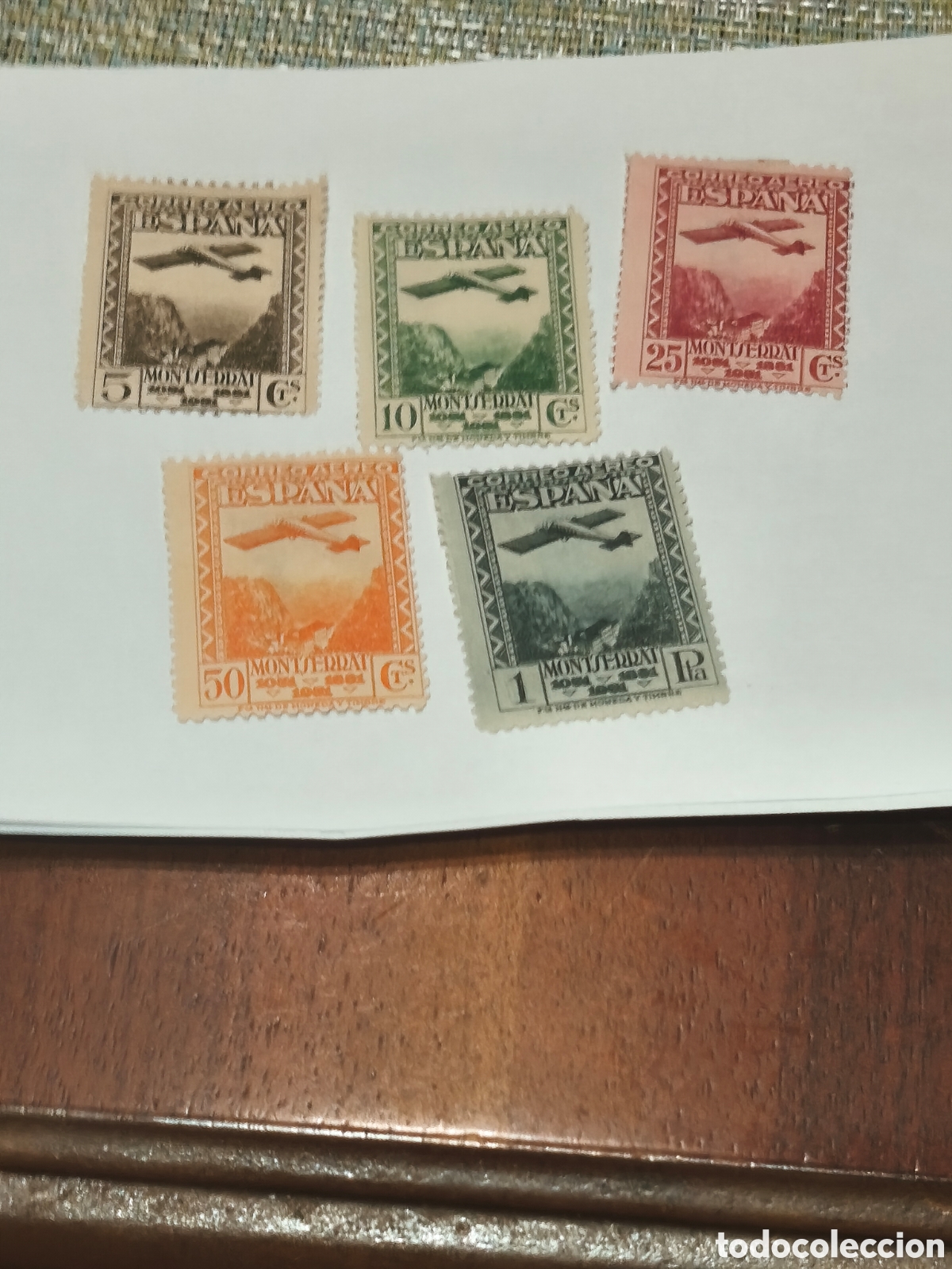 Sellos: Serie completa 1 centenario Espa&ntilde;a n 650/4 nueva con su goma* huella charnela a&eacute;rea ver escasa