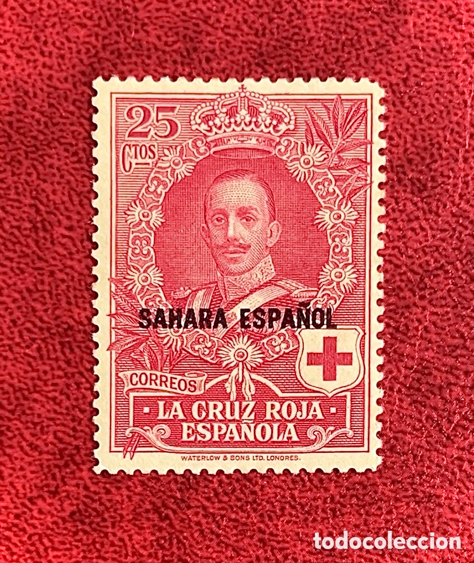Sellos: Bonito Sello Sahara Espa&ntilde;ol Cruz Roja Alfonso XIII