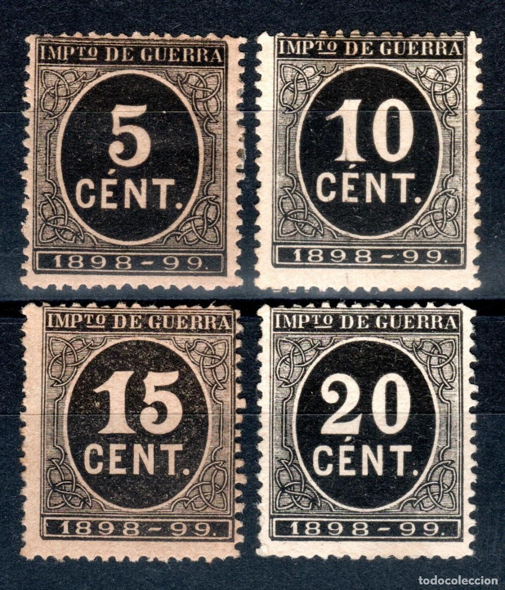 Sellos: EDIFIL 236-239 CIFRAS 1898-1899. IMPUESTO DE GUERRA.VALOR CAT&Aacute;LOGO: 102 &euro;. (SALIDA: 0,01 &euro;)