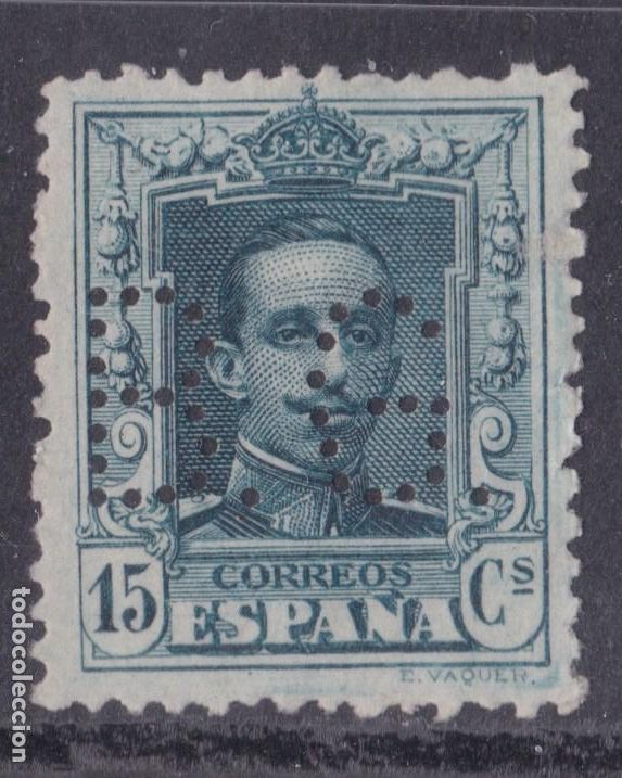 Sellos: AA4- Alfonso XIII Vaquer 15 Cts PERFORADO BG Nuevo (*) . Lujo