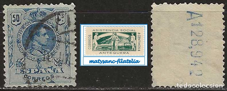 Sellos: ESPA&Ntilde;A 1909-1922. EDIFIL 277. VALOR DE 50 C &rdquo;ALFONSO XIII. TIPO MEDALL&Oacute;N&rdquo;. USADO.