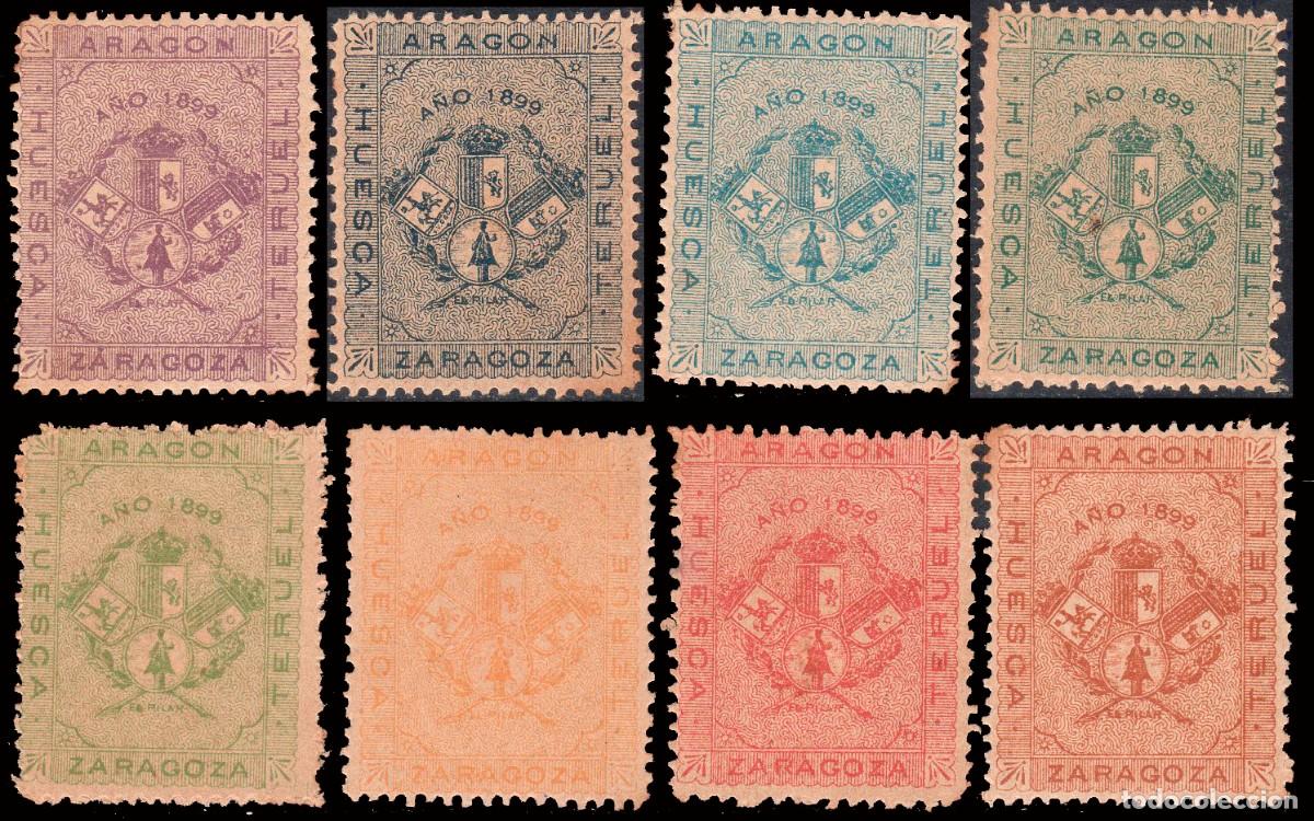 Sellos: Espa&ntilde;a - Vi&ntilde;etas Nacionalistas - 1899 - Arag&oacute;n - &rdquo;Arag&oacute;n - Huesca - Teruel - Zaragoza&rdquo; 8 valores