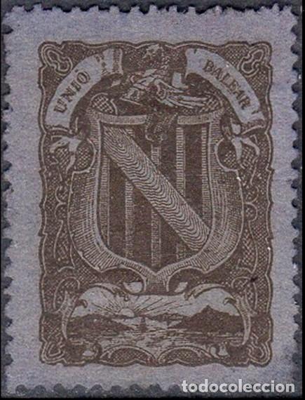 Sellos: Espa&ntilde;a - Vi&ntilde;etas Nacionalistas - Baleares - &rdquo;Uni&oacute; Balear&rdquo; 1 valor negro sobre azul