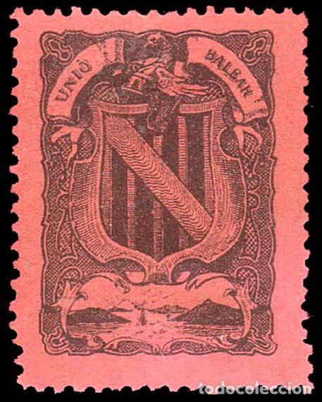Sellos: Espa&ntilde;a - Vi&ntilde;etas Nacionalistas - Baleares - &rdquo;Uni&oacute; Balear&rdquo; 1 valor negro sobre rojo