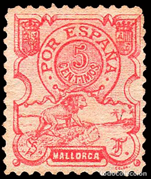 Sellos: Espa&ntilde;a - Vi&ntilde;etas Nacionalistas - Baleares - &rdquo;5 cts. Por Espa&ntilde;a - Mallorca&rdquo; rojo