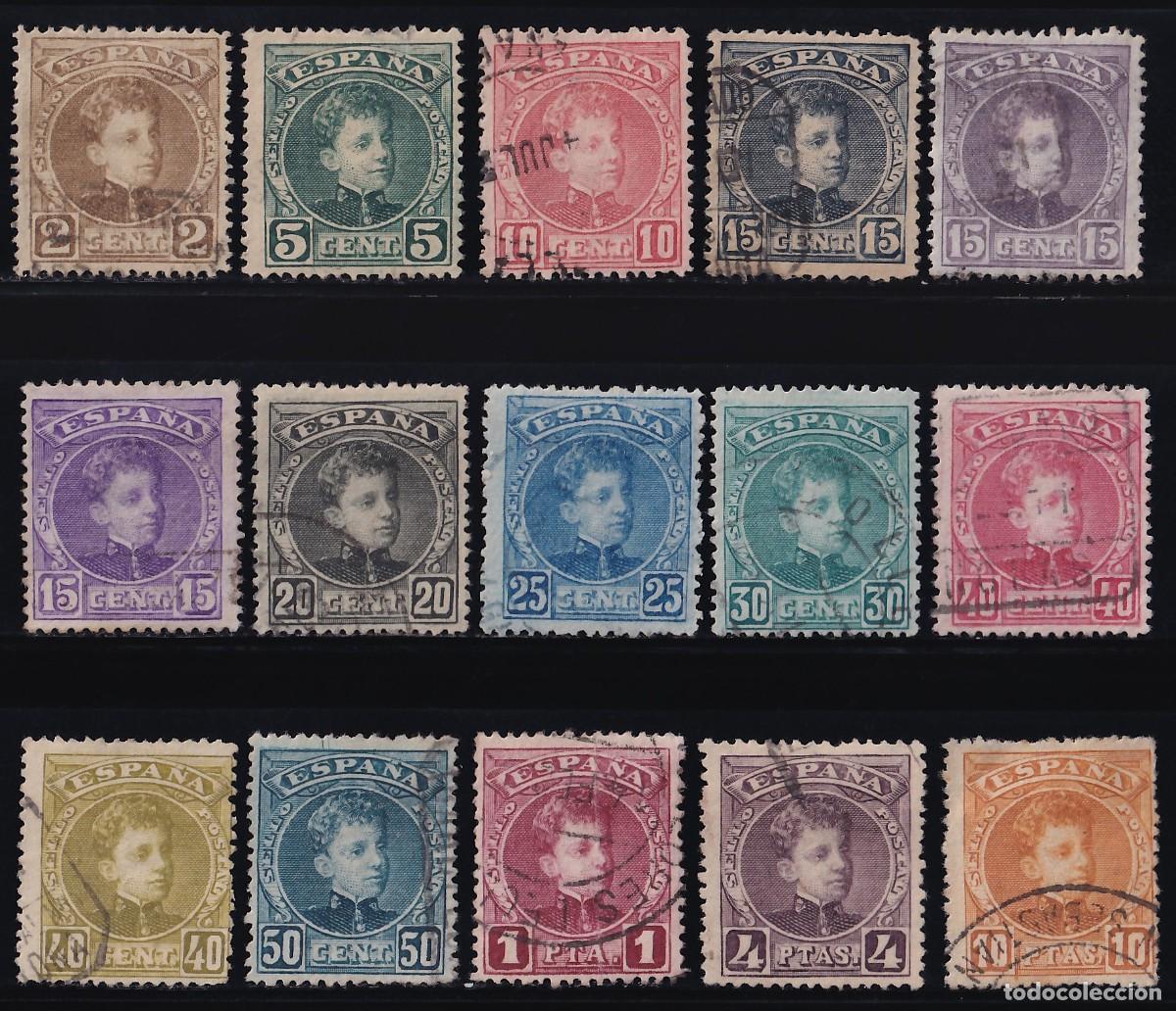 Sellos: ESPA&Ntilde;A, 1901-1905 EDIFIL N&ordm; 241 / 255, Alfonso XIII. Tipo Cadete