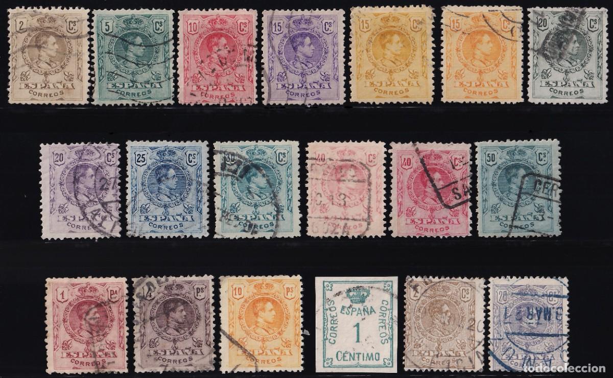 Sellos: ESPA&Ntilde;A, 1909-1920 EDIFIL N&ordm; 267 / 280, 289 / 290, 291, Alfonso XIII. Tipo Medall&oacute;n