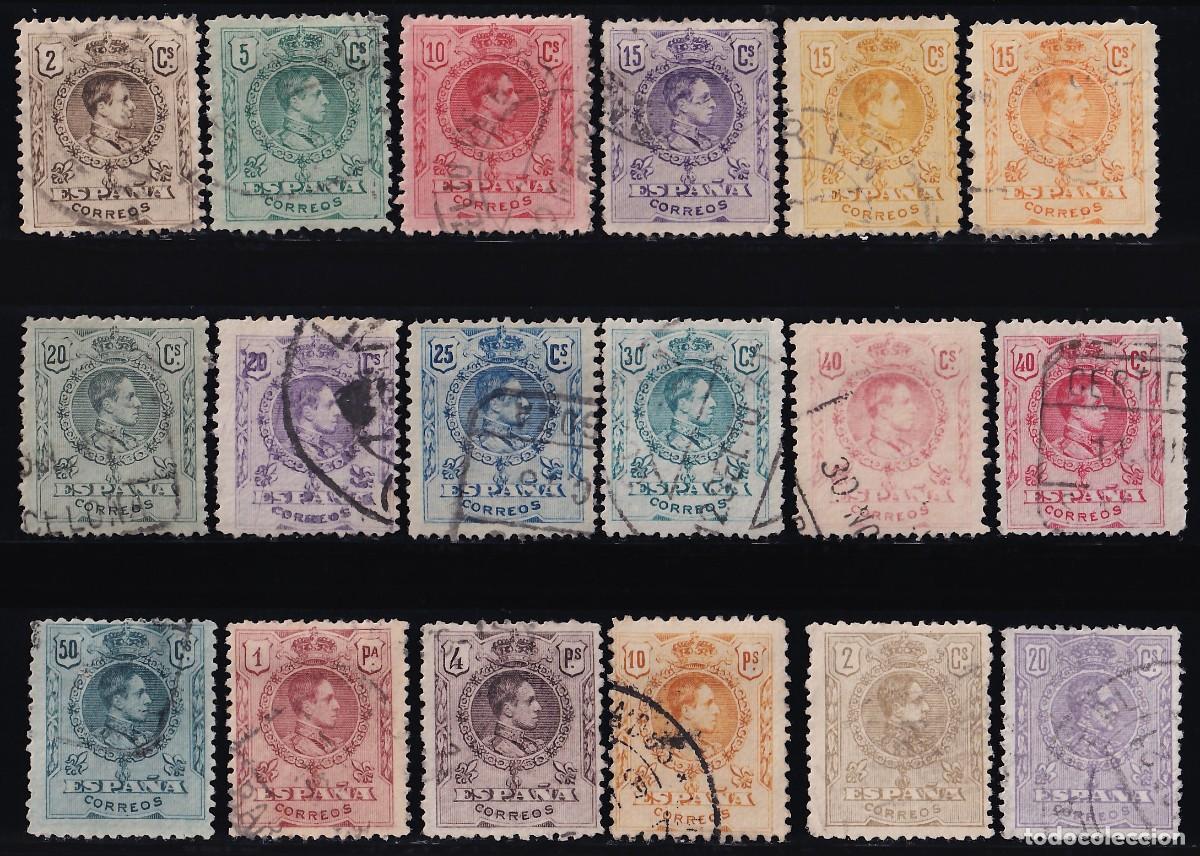Sellos: ESPA&Ntilde;A, 1909-1920 EDIFIL N&ordm; 267 / 280, 289 / 290, Alfonso XIII. Tipo Medall&oacute;n