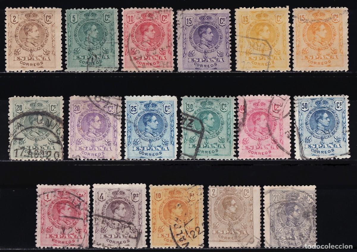 Sellos: ESPA&Ntilde;A, 1909-1920 EDIFIL N&ordm; 267 / 280, 289 / 290, Alfonso XIII. Tipo Medall&oacute;n